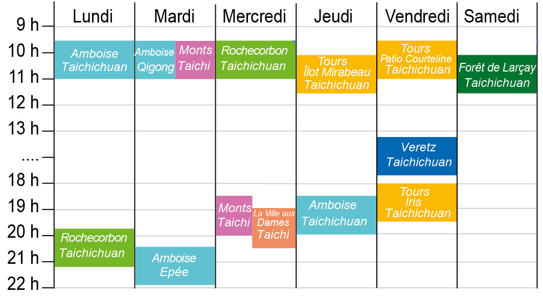 Grille horaire cours débutant 2024-2025